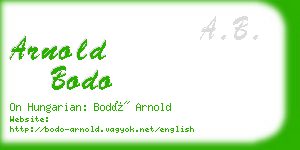 arnold bodo business card